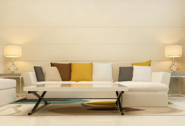 Custom fabric sofa in living room